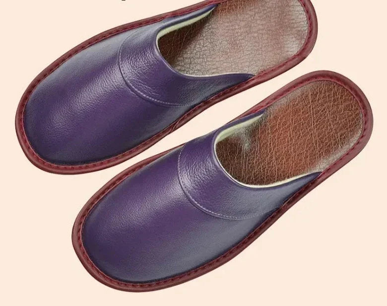 Men's Leather Moccasin Slippers - Durable, Warm Indoor Footwear for Comfort 7