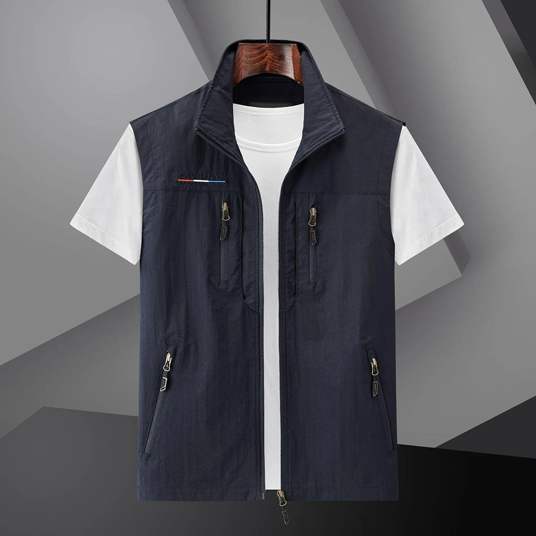 Men's Lightweight Outdoor Vest with Multiple Pockets for Warm Weather Activities 0