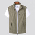 Men's Stand Collar Zip Vest Breathable Lightweight Fast Drying 3