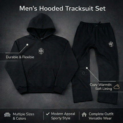 Men's Tracksuit Hooded Full Body Suit Sleepwear Design 3