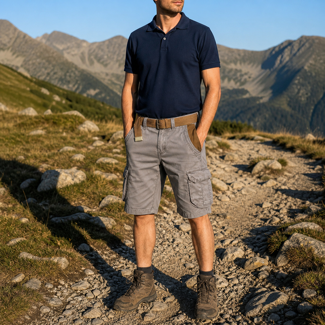 Mens Cargo Shorts Outdoor Utility Multi Pocket Design Outdoor Shorts 0