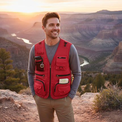 Mens Summer Vest Multi Pocket Outdoor | Travel Vest 0