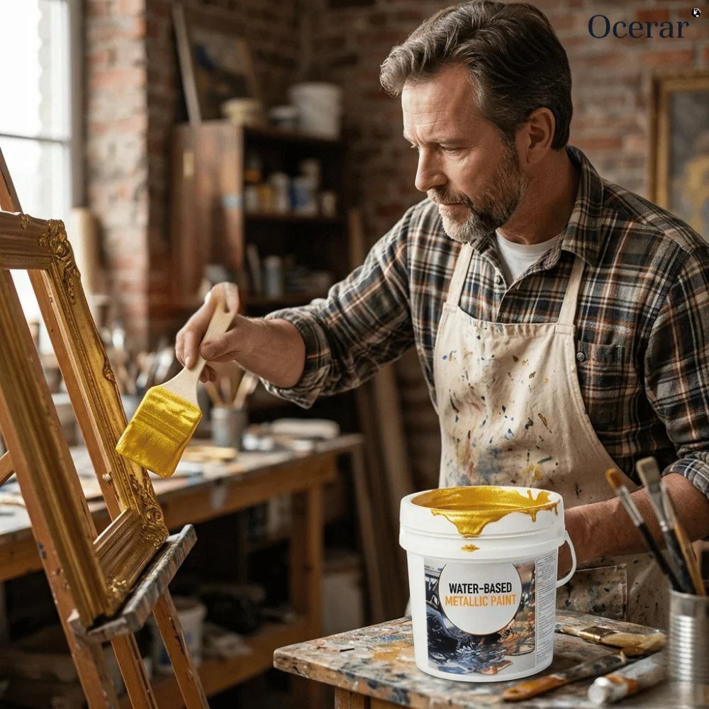 Metallic leaf paint