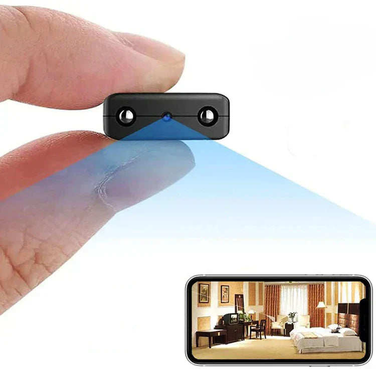 Compact Wi-Fi Security Camera with Night Vision and Wide-Angle Monitoring for Home Safety