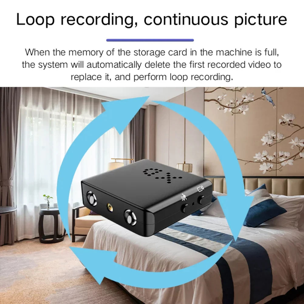 Caméra de sécurité Wi-Fi compacte avec vision nocturne et surveillance grand angle pour la sécurité domestique