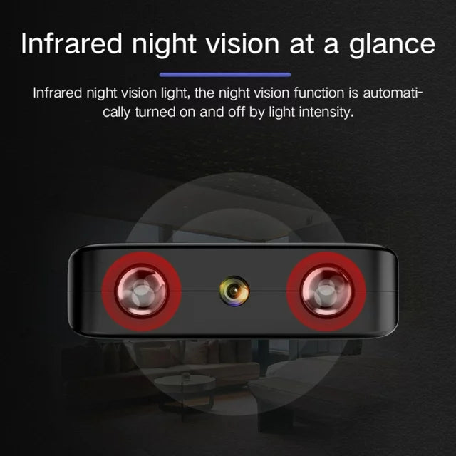 Caméra de sécurité Wi-Fi compacte avec vision nocturne et surveillance grand angle pour la sécurité domestique