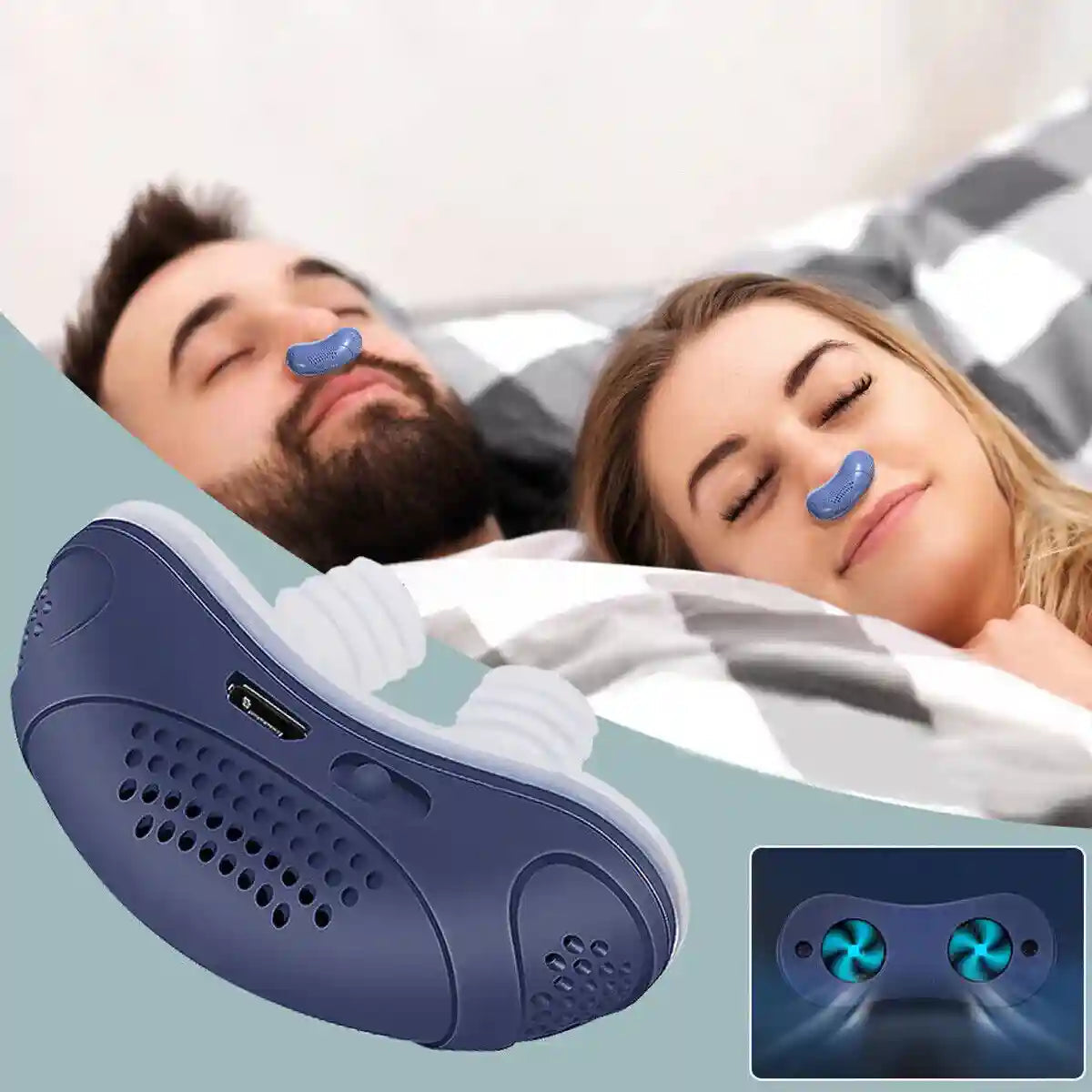Portable Airflow Device – Compact, Silent Micro Air-Pump with Comfortable Nose Design