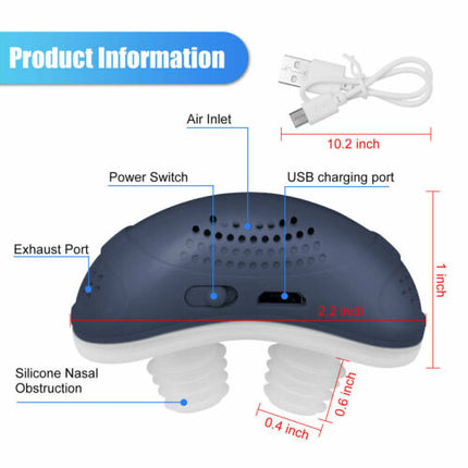 Portable Airflow Device – Compact, Silent Micro Air-Pump with Comfortable Nose Design