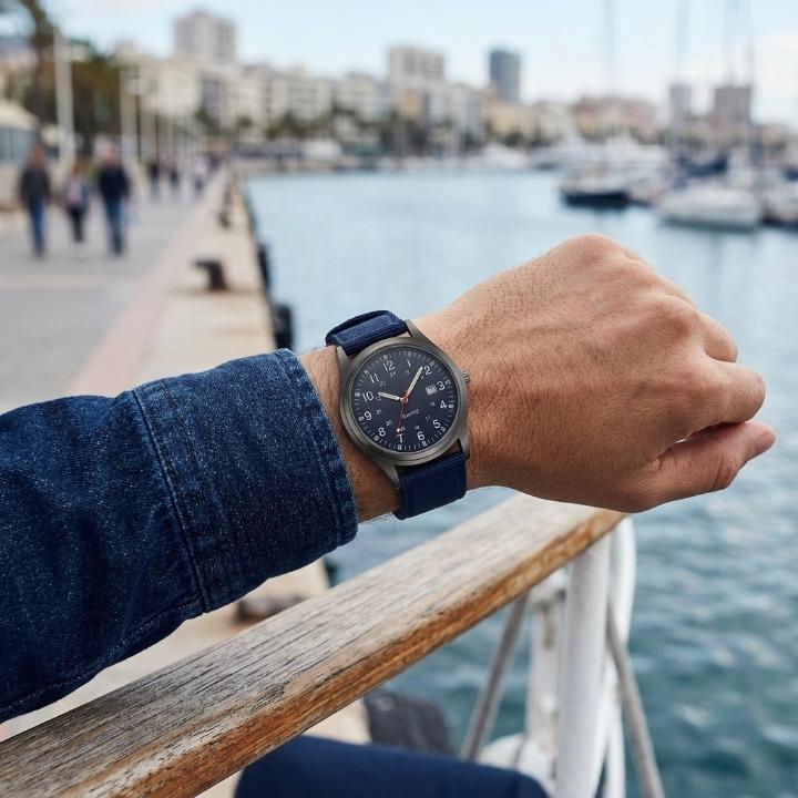 Militäruhr mit Nylonarmband, wasserfest bis 30 m, schlagfest, leuchtende Zeiger 4