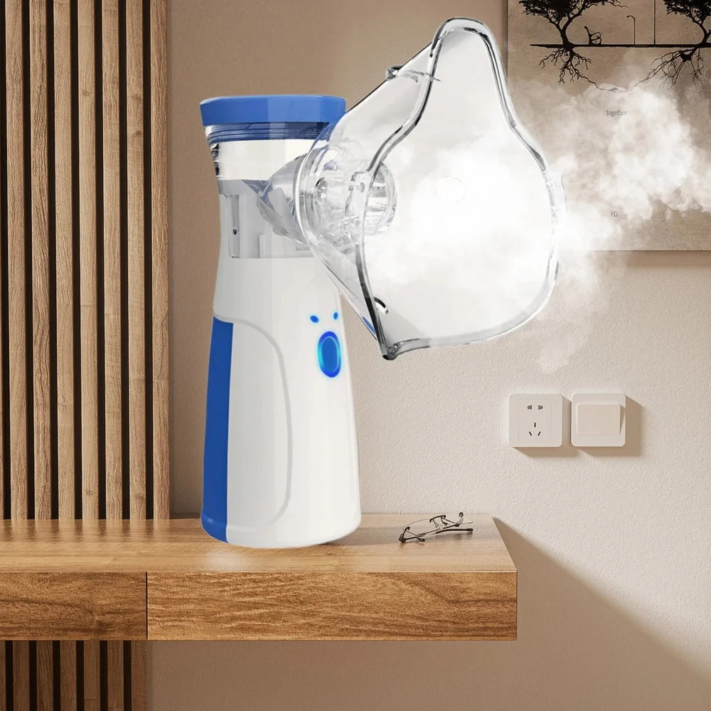 Mini Facial Steamer | Rechargeable Silent Mesh Nebulizer for Face Hydration & Skin Care, White 0
