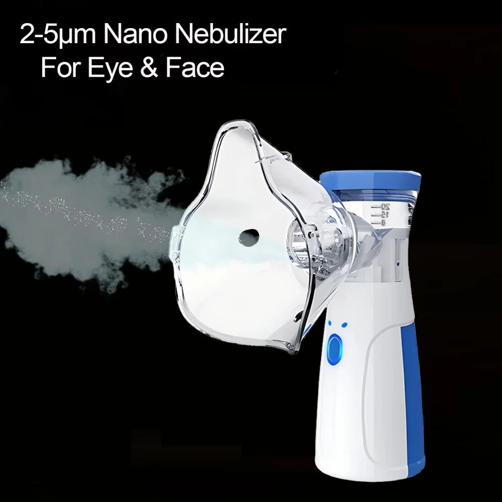 Mini Facial Steamer | Rechargeable Silent Mesh Nebulizer for Face Hydration & Skin Care, White 4