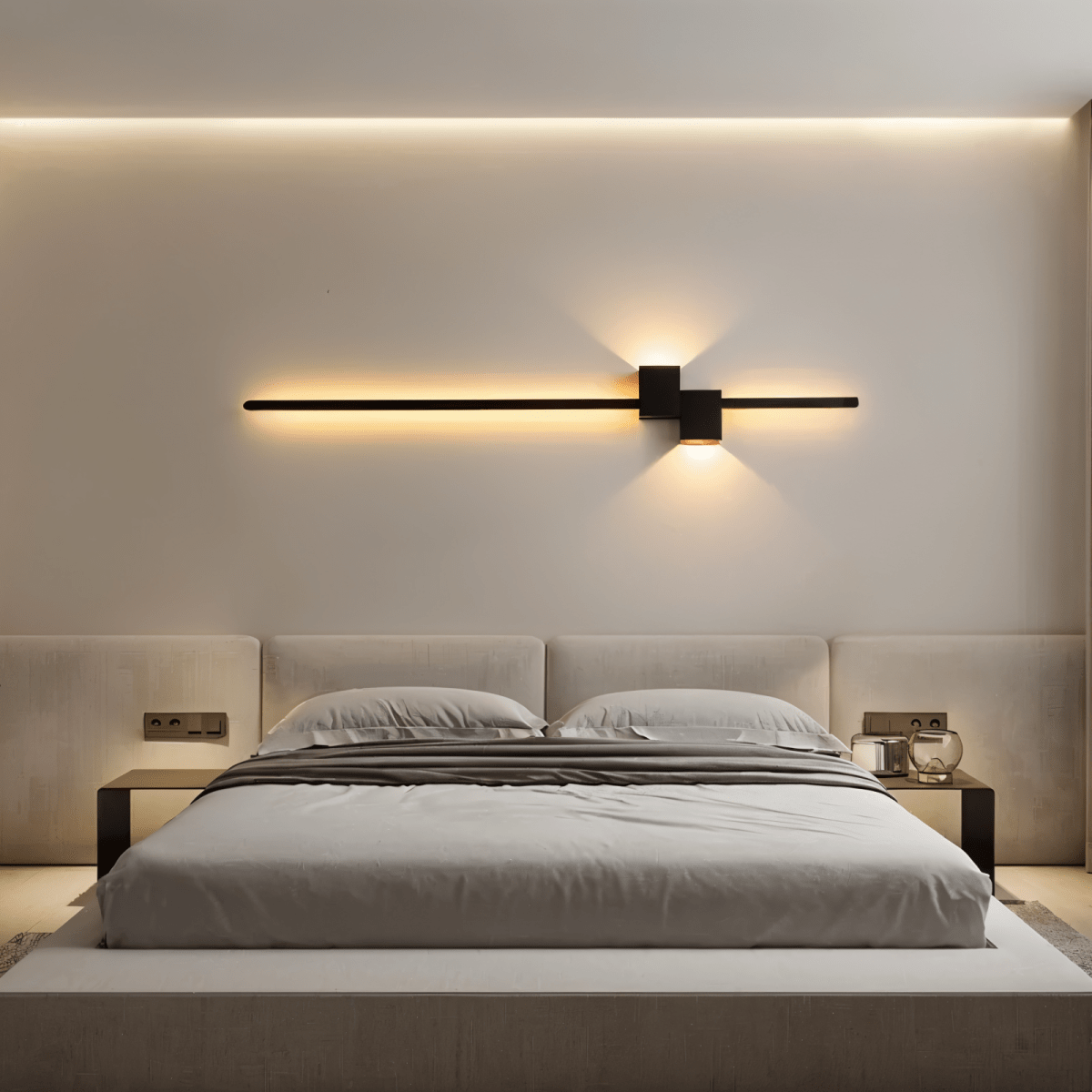 Applique murale LED – Design linéaire minimaliste, lumière douce indirecte et structure métallique moderne