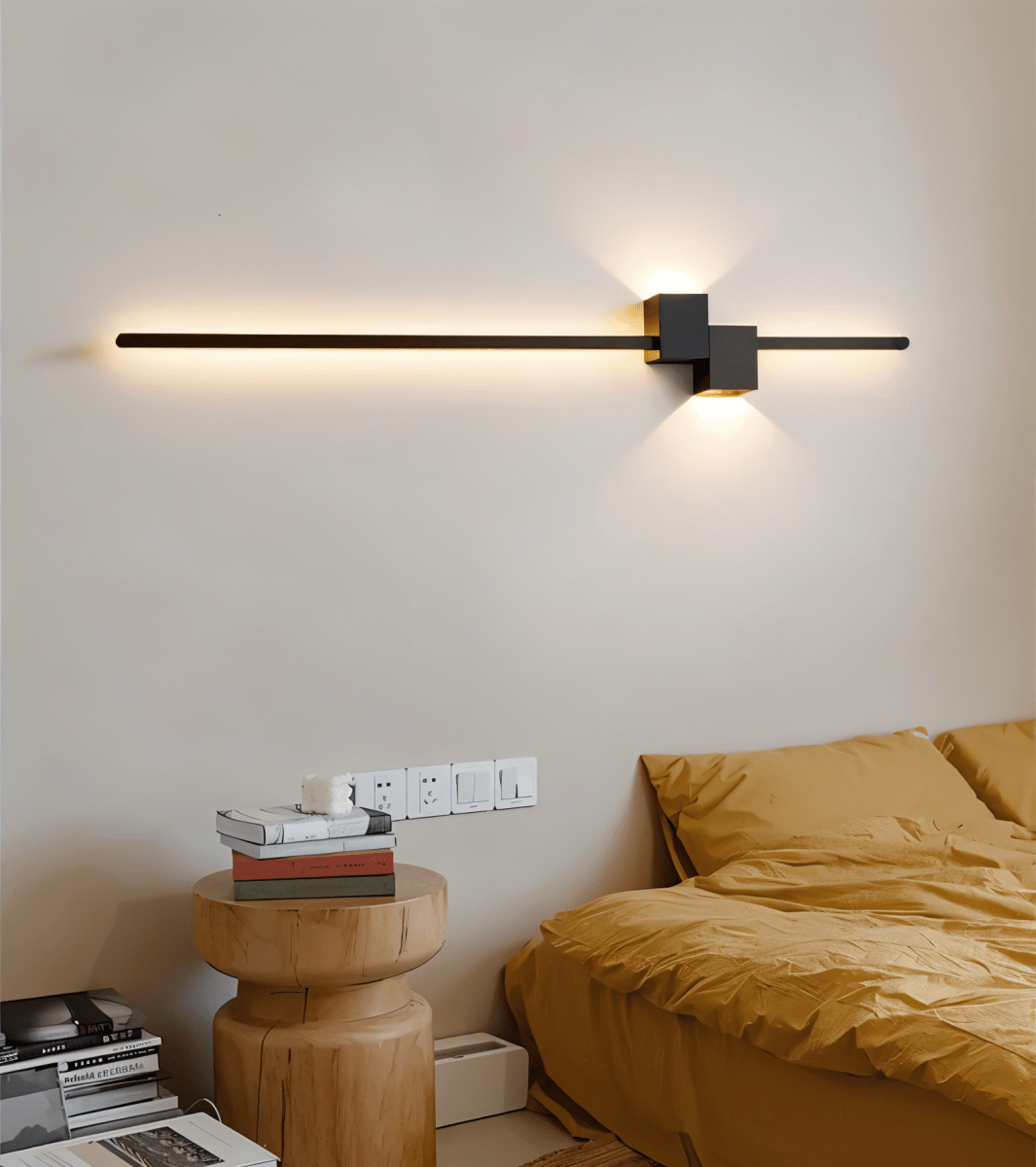 Applique murale LED – Design linéaire minimaliste, lumière douce indirecte et structure métallique moderne