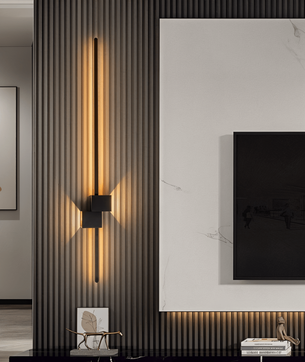 Applique murale LED – Design linéaire minimaliste, lumière douce indirecte et structure métallique moderne