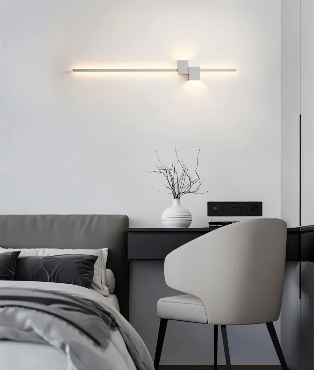 Applique murale LED – Design linéaire minimaliste, lumière douce indirecte et structure métallique moderne