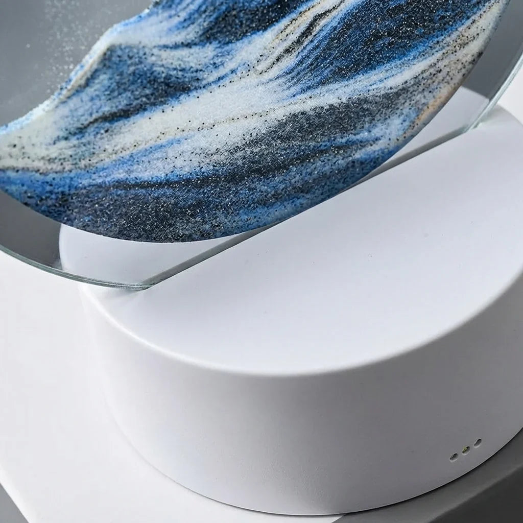 Modern Circular Sand Art Lamp - AquaDrift 3