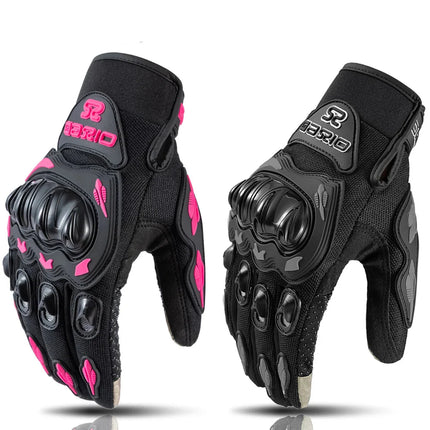 Motorhandschoenen Dames - Ademend, Touchscreen, Roze/Zwart, Verstelbaar 0