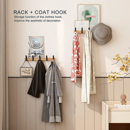 Wall-Mounted Coat Rack – Minimalist Scandinavian Design with Adjustable Double Hooks