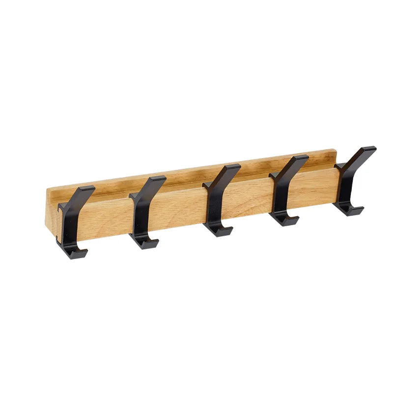 Vægmonteret knagerække – Bevægelige kroge, Sort, Nordisk design, 40×7×7 cm
