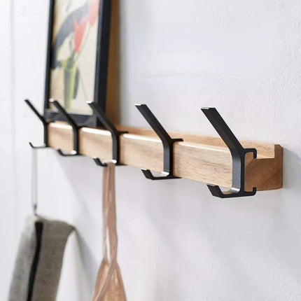 Wall-Mounted Coat Rack – Minimalist Scandinavian Design with Adjustable Double Hooks