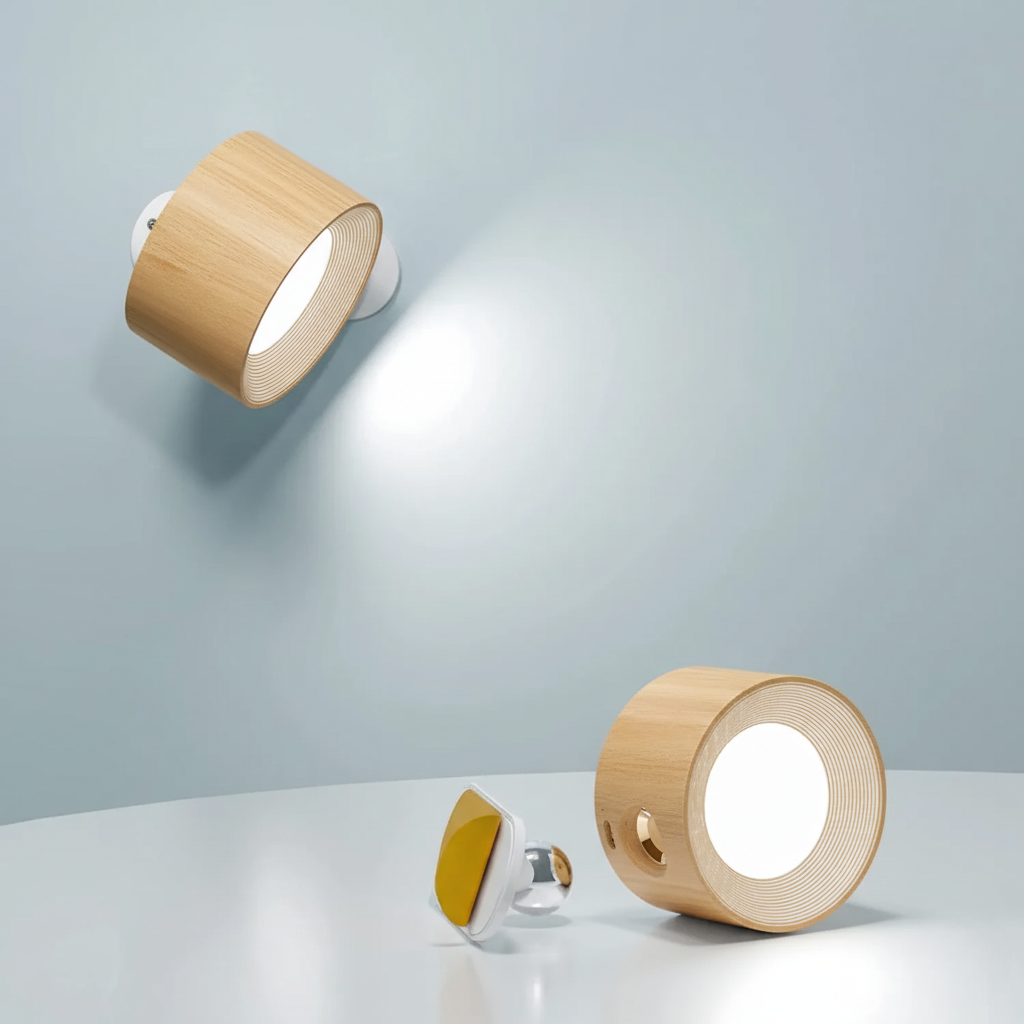 Multifunctionele Draadloze Wandlamp Oplaadbaar & Dimbaar met 360° Rotatie 2