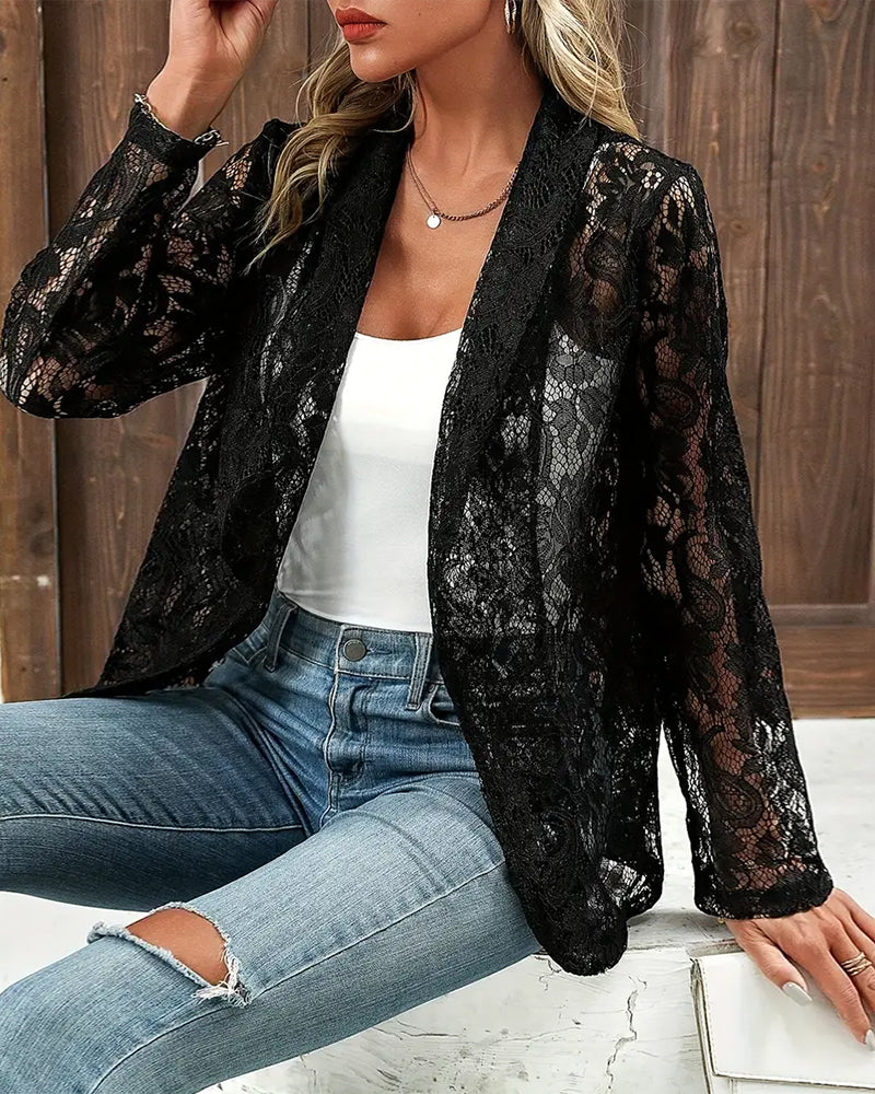 Niki | Women's Elegant Lace Open Blazer 1