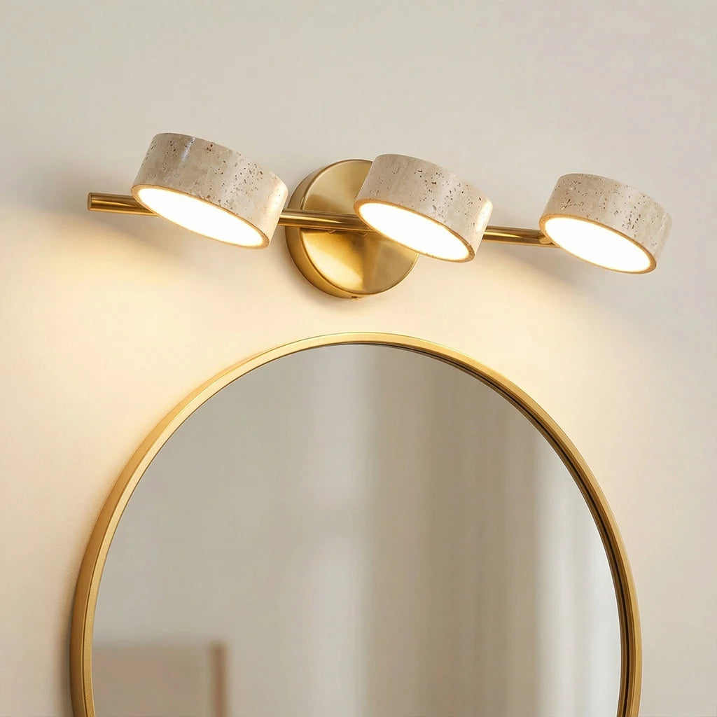 Notus Wabi-Sabi LED Natural Travertine Vanity Light 1