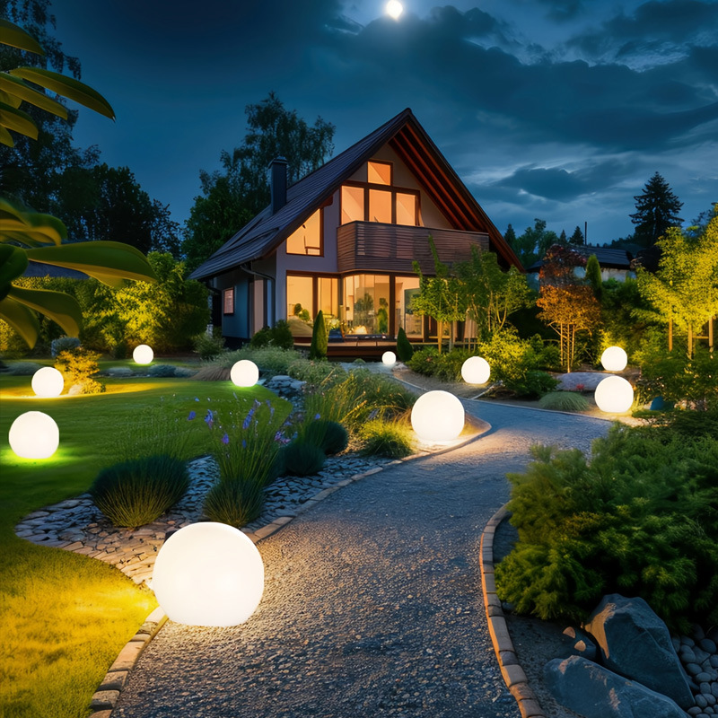 SolarAura – Udendørs Solcelle Kuglelampe til Have med Varm LED-lys