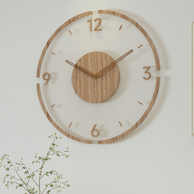 Wall Clock – Minimalist Wooden Frame Design with Silent Quartz Movement