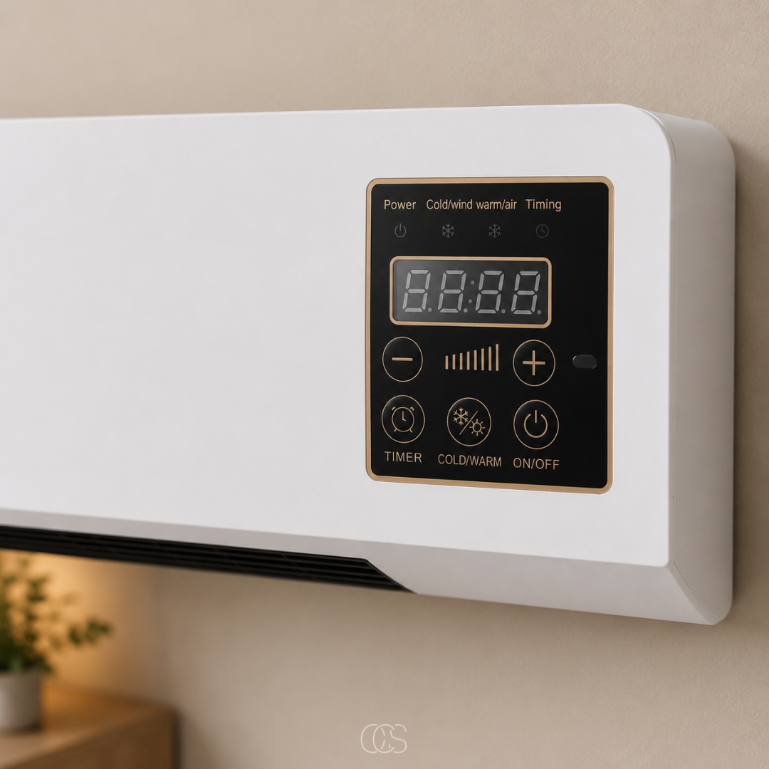OCS - Wandgemonteerde Wandventilator / Aircooler met Verwarming - met Afstandsbediening & Timer 1