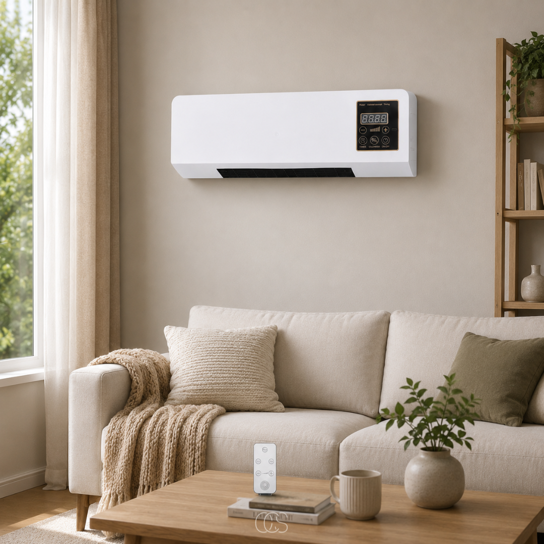 OCS - Wandgemonteerde Wandventilator / Aircooler met Verwarming - met Afstandsbediening & Timer 3