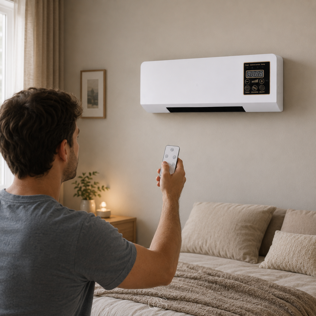 OCS - Wandgemonteerde Wandventilator / Aircooler met Verwarming - met Afstandsbediening & Timer 5