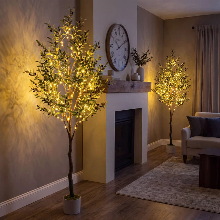 Lighted Olive Tree – Fairy Lights Among Green Olive Leaves for Cozy Corners