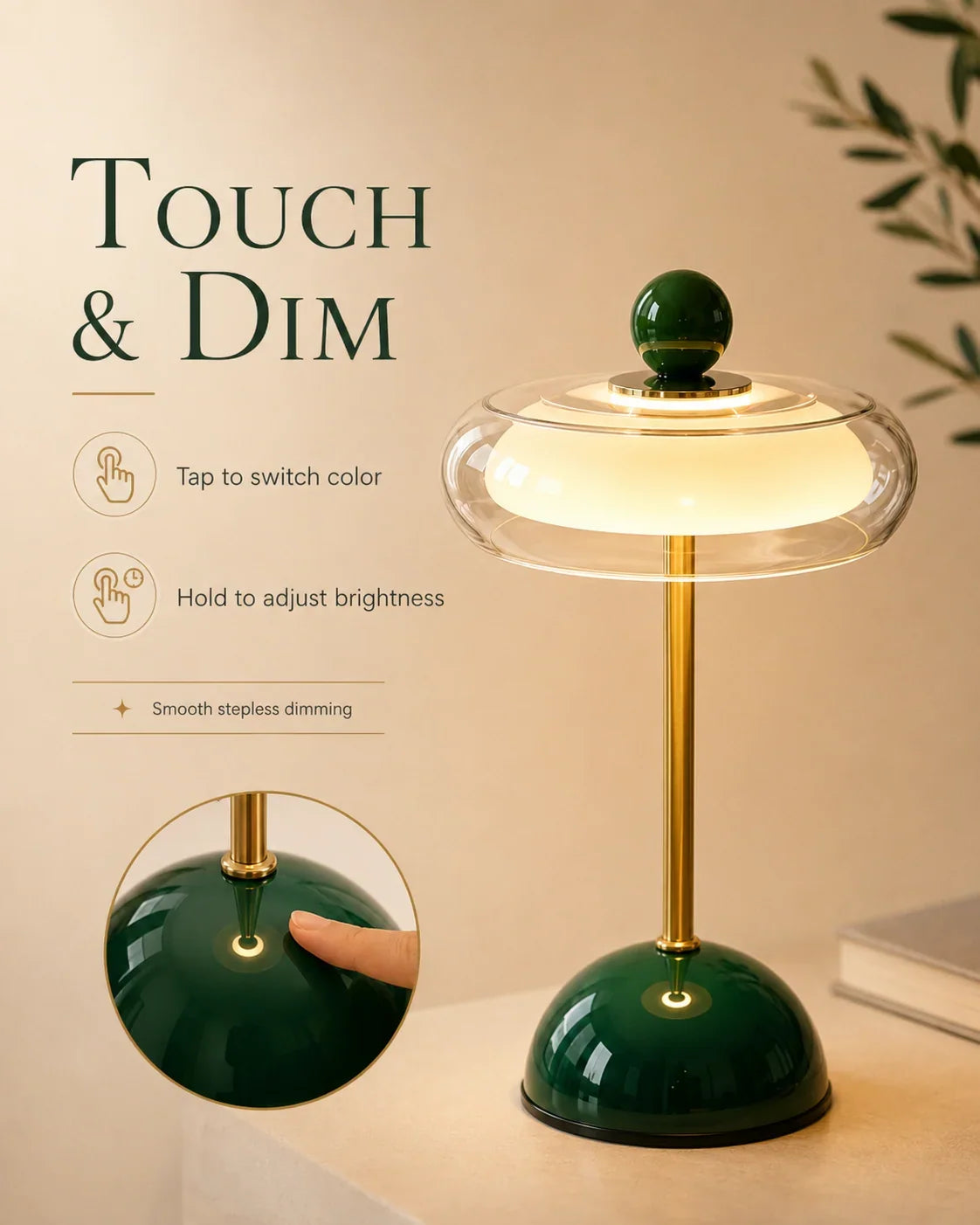 Cordless table lamp