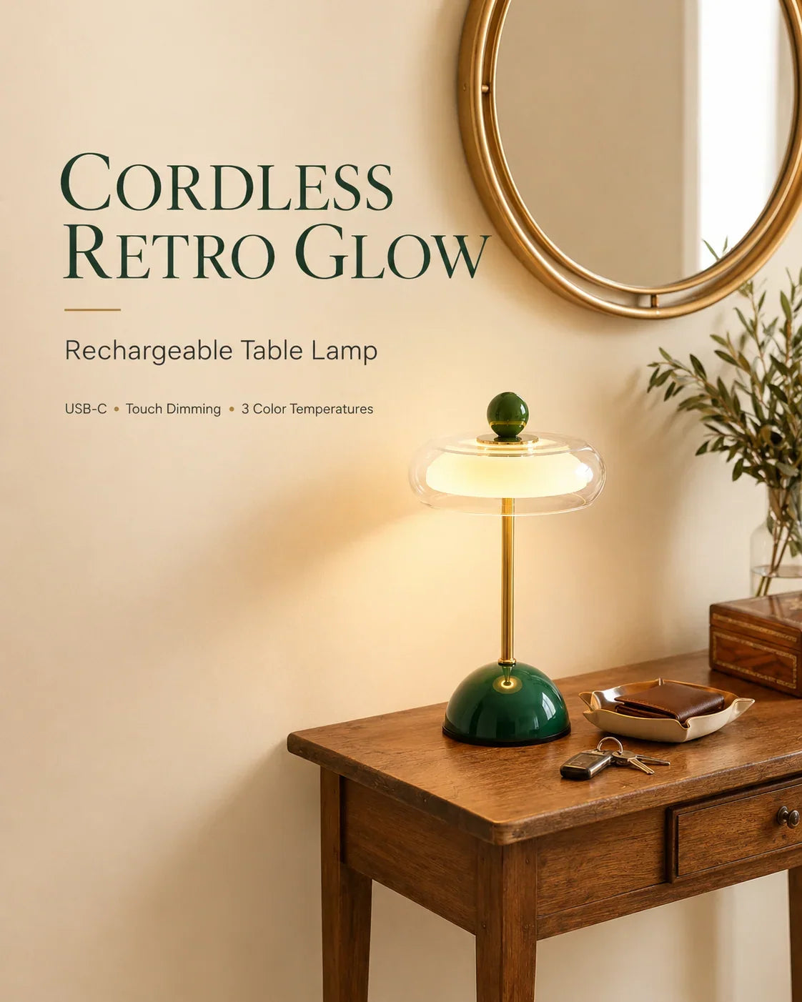 Cordless table lamp