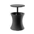 Outdoor Pop-Up Bar Table with 7.5-Gallon Hidden Cooler | All-Weather Patio & Hot Tub Side Table, Dark Grey 0