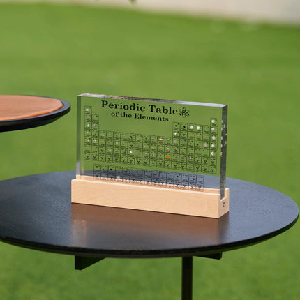 Periodic Table Display – Acrylic Block with 83 Real Elements & Integrated LED Light