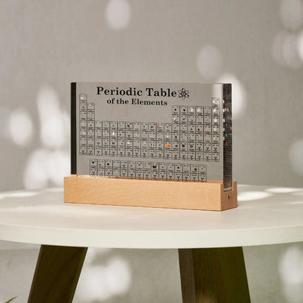 Periodic Table Display – Acrylic Block with 83 Real Elements & Integrated LED Light