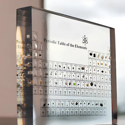 Periodic Table Display – Acrylic Block with 83 Real Elements & Integrated LED Light