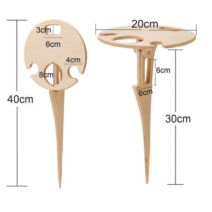 Picnic Table Wine Holder Outdoor Spike Stand Snack Surface 4