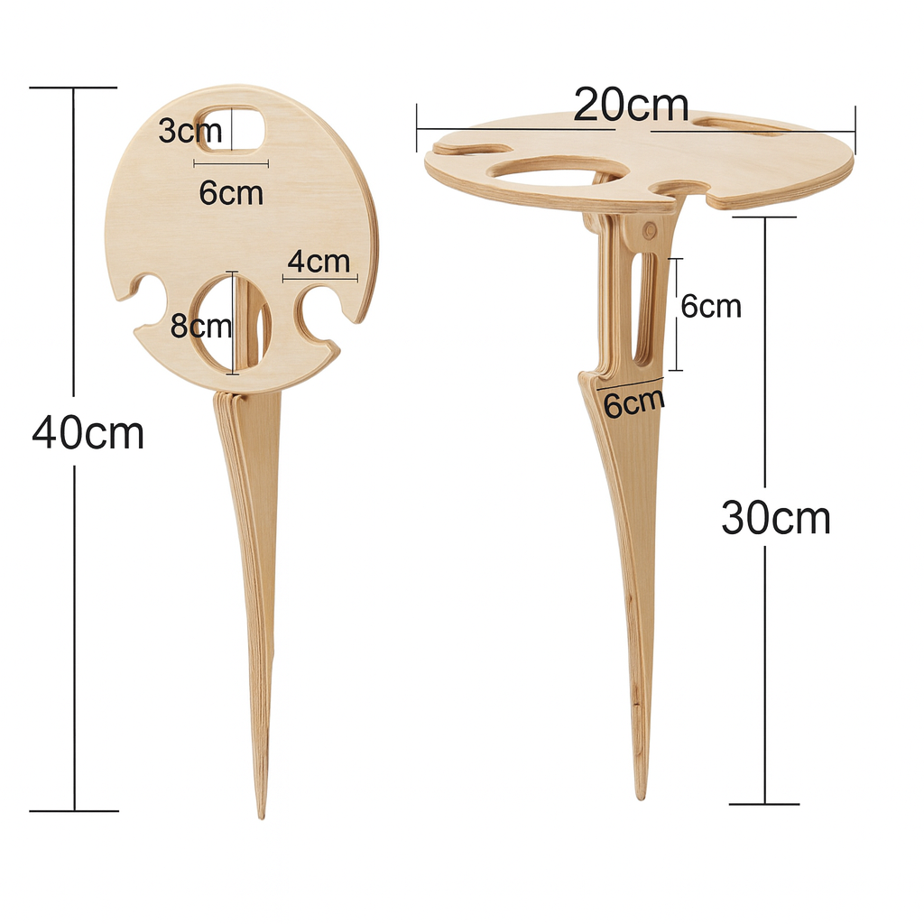 Picnic Table Wine Holder Outdoor Spike Stand Snack Surface 4
