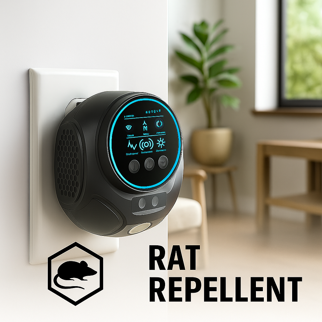 Plug-In Ultrasonic Rat Repeller Silent 3200 Sq Ft In/Out 1
