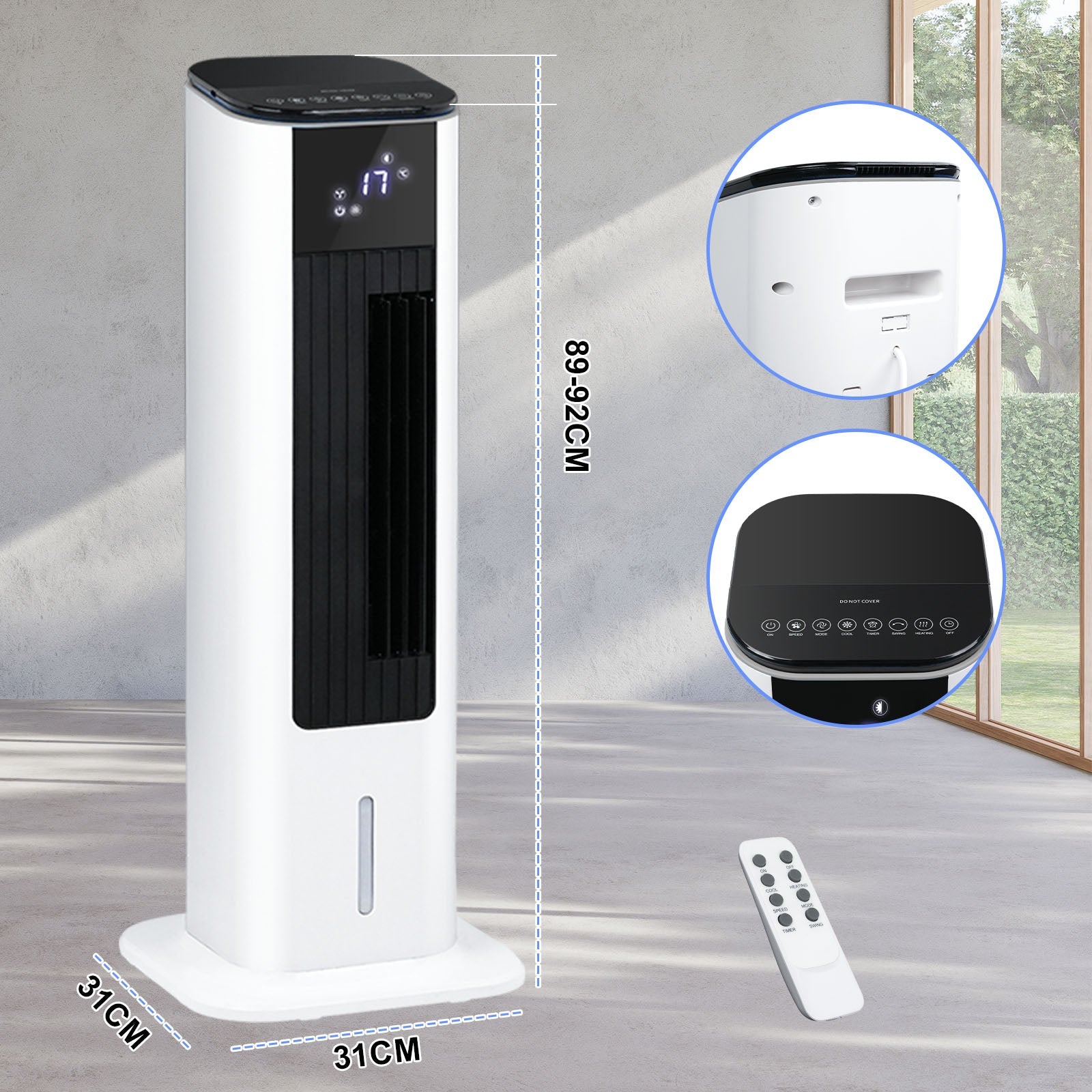 Portable Air Conditioner and Heater Fan 3.5L with Remote, Timer, and Oscillation 6