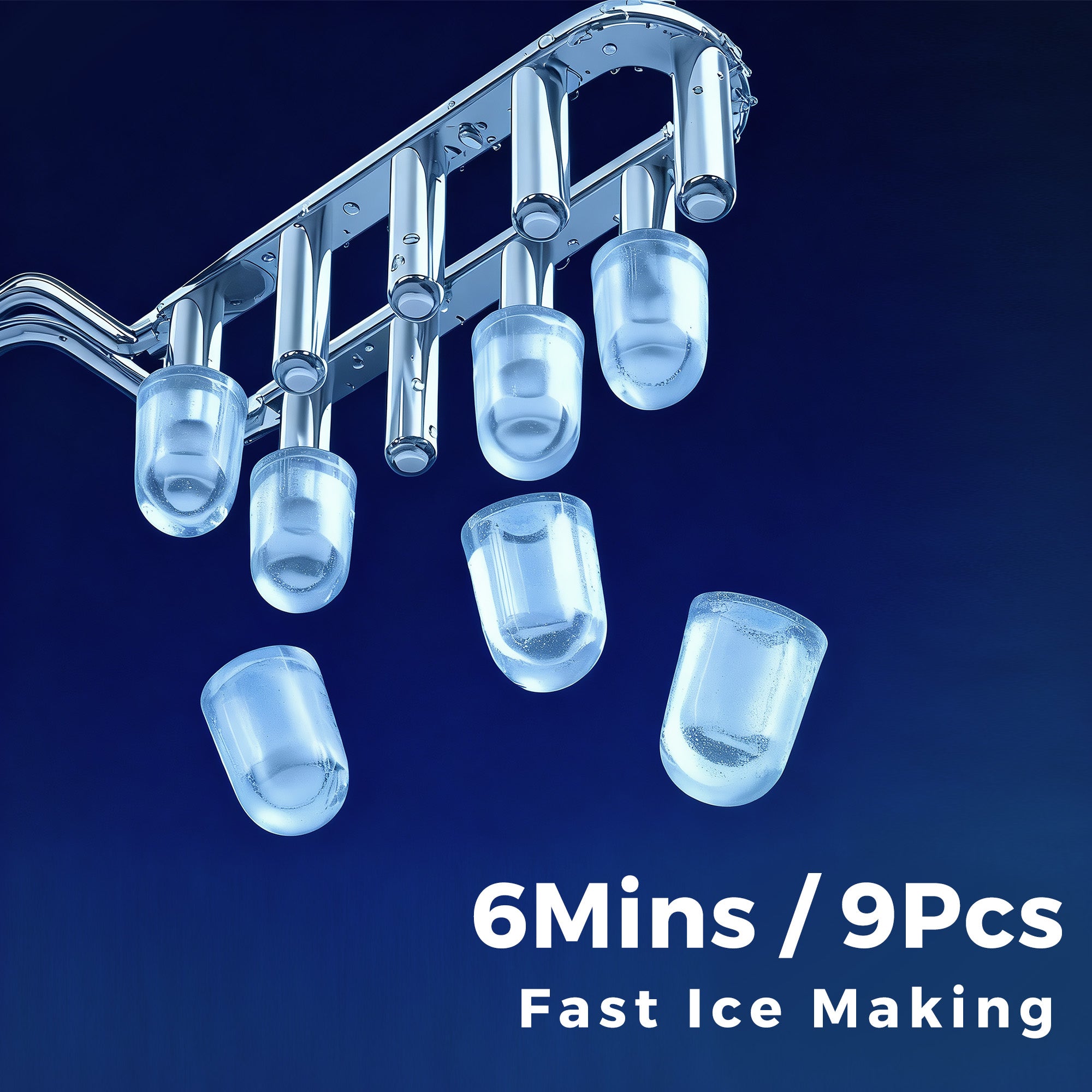 Portable Countertop Ice Maker Machine - 2.2L Capacity, Dual Ice Sizes, LED Display 5