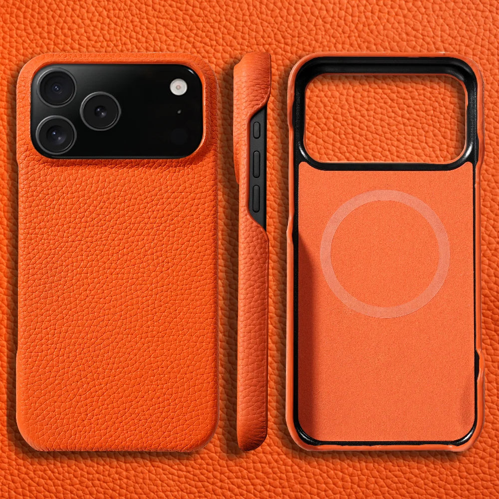 Premium Leather iPhone Case with Lens Protection, MagSafe for iPhone 14/13/13 Pro 0
