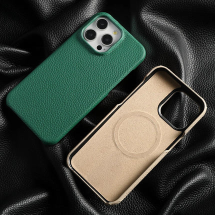 Premium Leather iPhone Case with Lens Protection, MagSafe for iPhone 14/13/13 Pro 5