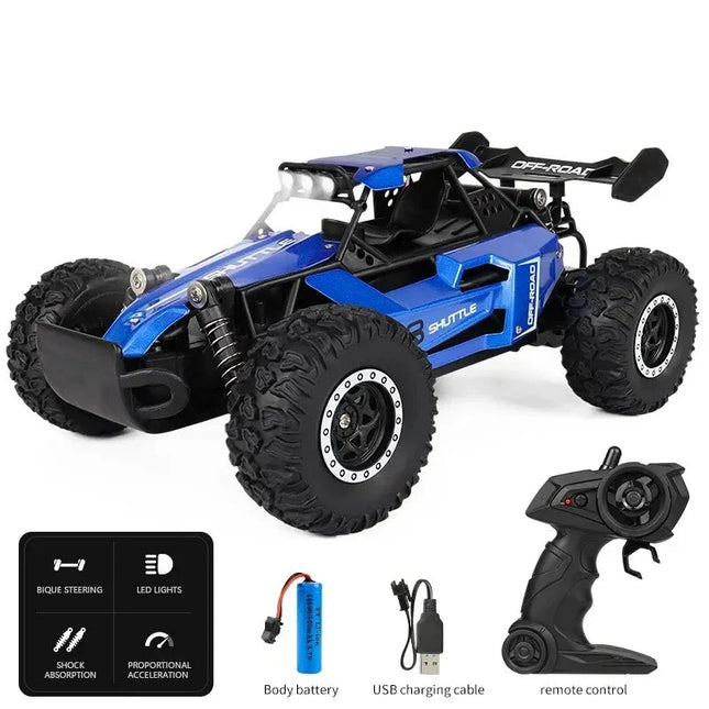 RC Racing Car 1:16 – Fast Remote-Control Vehicle with LED Lights & Durable 2WD Performance