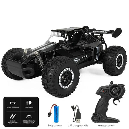 RC Racing Car 1:16 – Fast Remote-Control Vehicle with LED Lights & Durable 2WD Performance