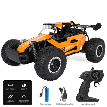RC Racing Car 1:16 – Fast Remote-Control Vehicle with LED Lights & Durable 2WD Performance