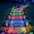 Solar Rainbow Stake Lights – Colorful Starburst Rays for Paths and Garden Beds